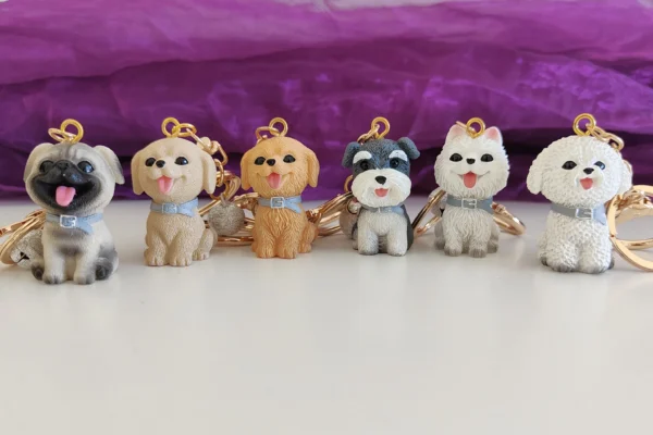 3D Resin Dog Keychain