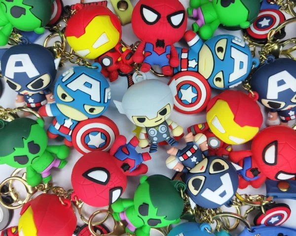 Superhero Silicone Miniature Keychain